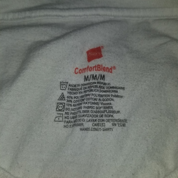 Hanes White V-Neck Short-Sleeve T-Shirt - Picture 2 of 4